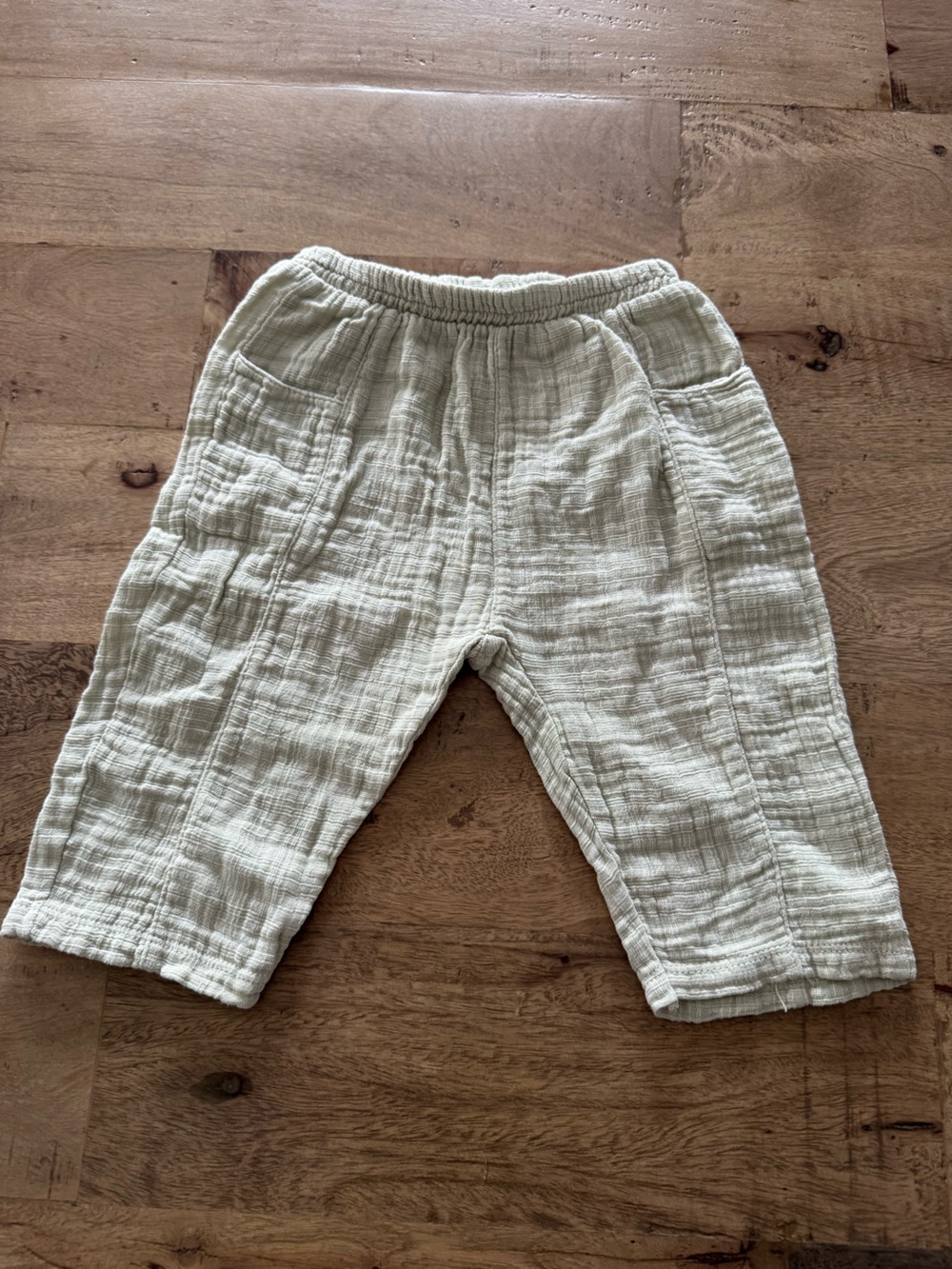 Zara sage green Neutral Gauze Baby Pants - Soft Lightweight Cotton sz 3-6 months